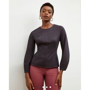 NWT MM LaFleur New York Women's‎ Dark Pattern Long Sleeve Top Size S